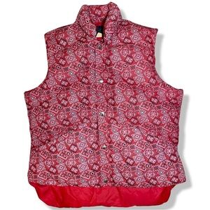 Vintage 80s Sears Paisley Print Puffer Vest